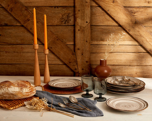 Jolene Wooden Candle Holders Set