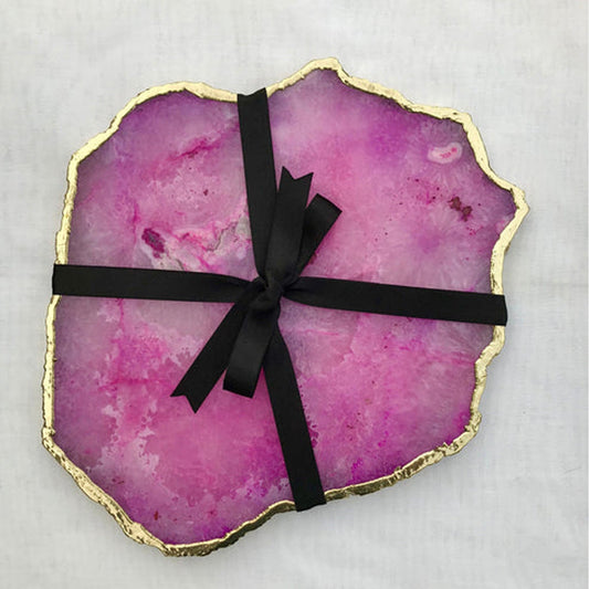 Large Pink Agate Cheese Platter/Tray