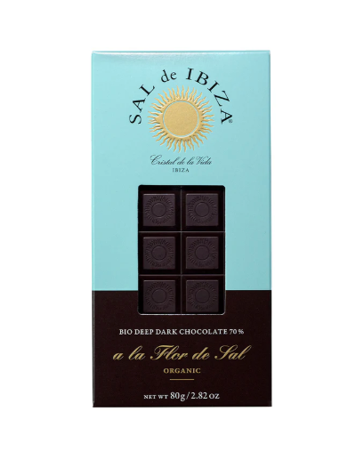 Dark Chocolate with Fleur de Sel, 70% Organic Cocoa