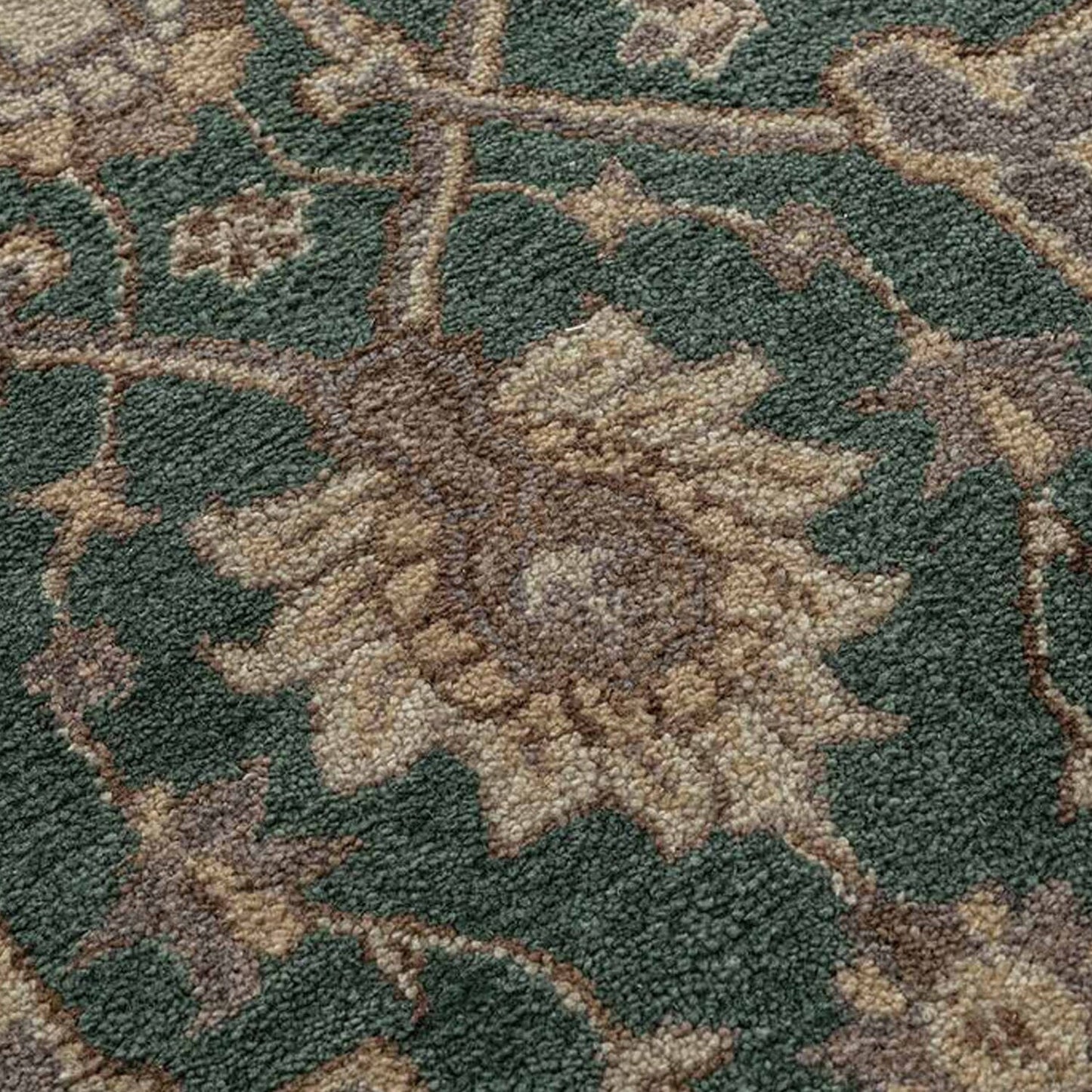 Radin - Handcrafted Rug/Carpet | Pure New Zealand Wool | Hand Tufted | High Pile | High Density | Yarn Dyed | Green, Brown, Beige |