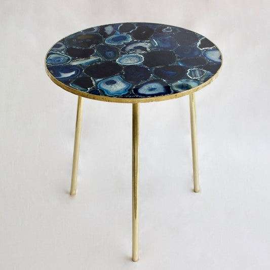 Blue Agate Round Coffee/Side Table