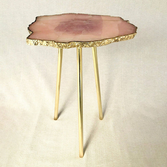 Small Rose Quartz Agate/Gemstone/Quartz Table