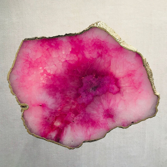 Small Pink Agate Gemstone Quartz Side Table