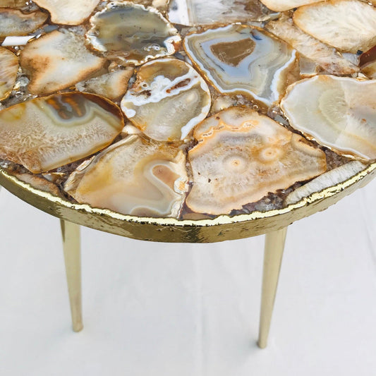 Golden Agate Round Edge Side/Coffee Table