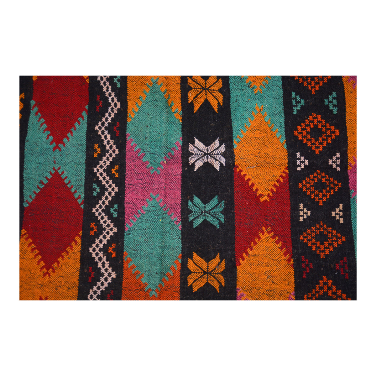 Vintage-Handmade-Black-Kilim-Rug