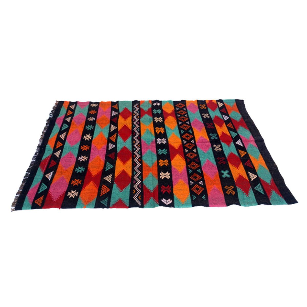 Vintage-Handmade-Black-Kilim-Rug