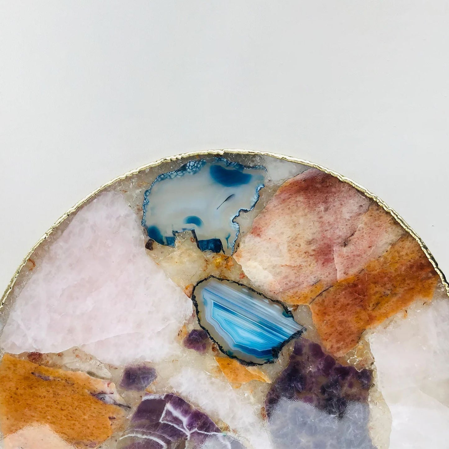 Large Multicolored 12" Diameter Agate Platter/Tray/Personalised Momentos/Sign Boards