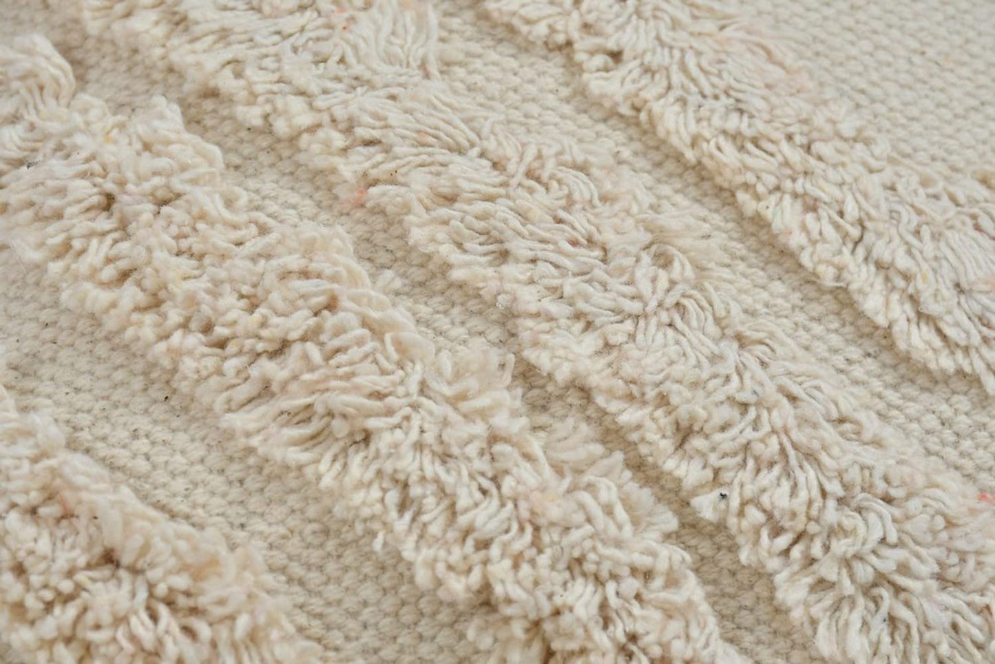 Boho Tufted Cushion Cover | 40x40cm | Cream | Textured Cotton | Handmade-2