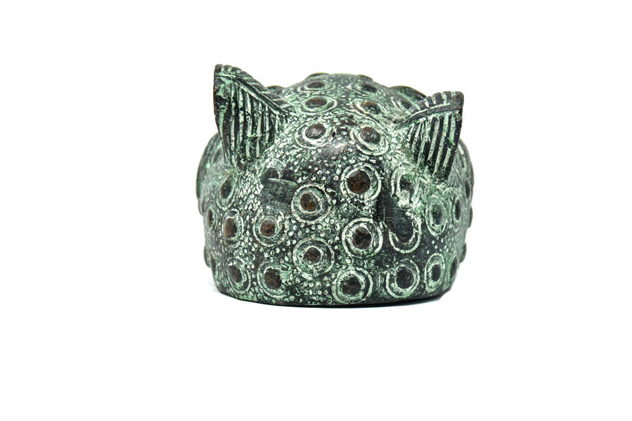 Large Benin Bronze Leopard Head-2