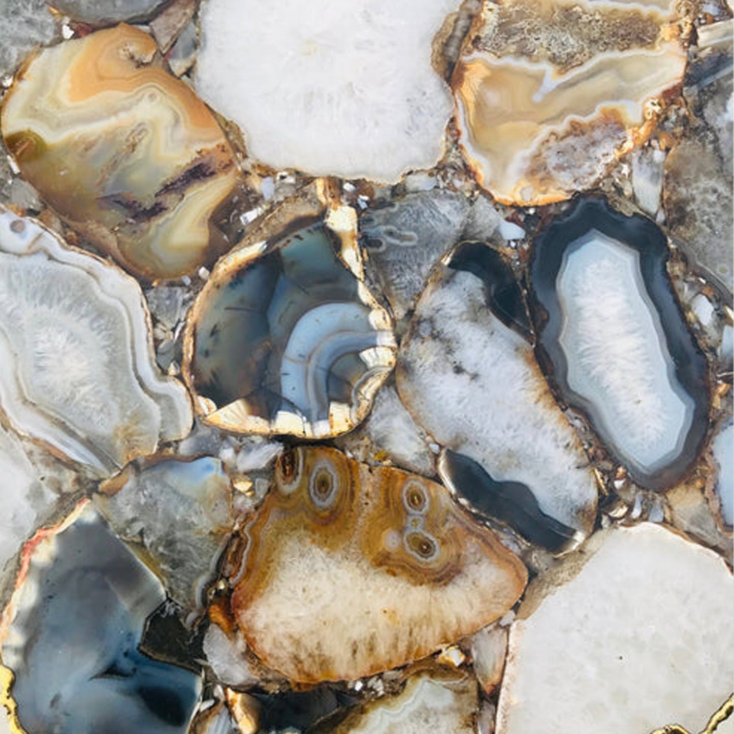 Black Agate Organic Edge Side/Coffee Table