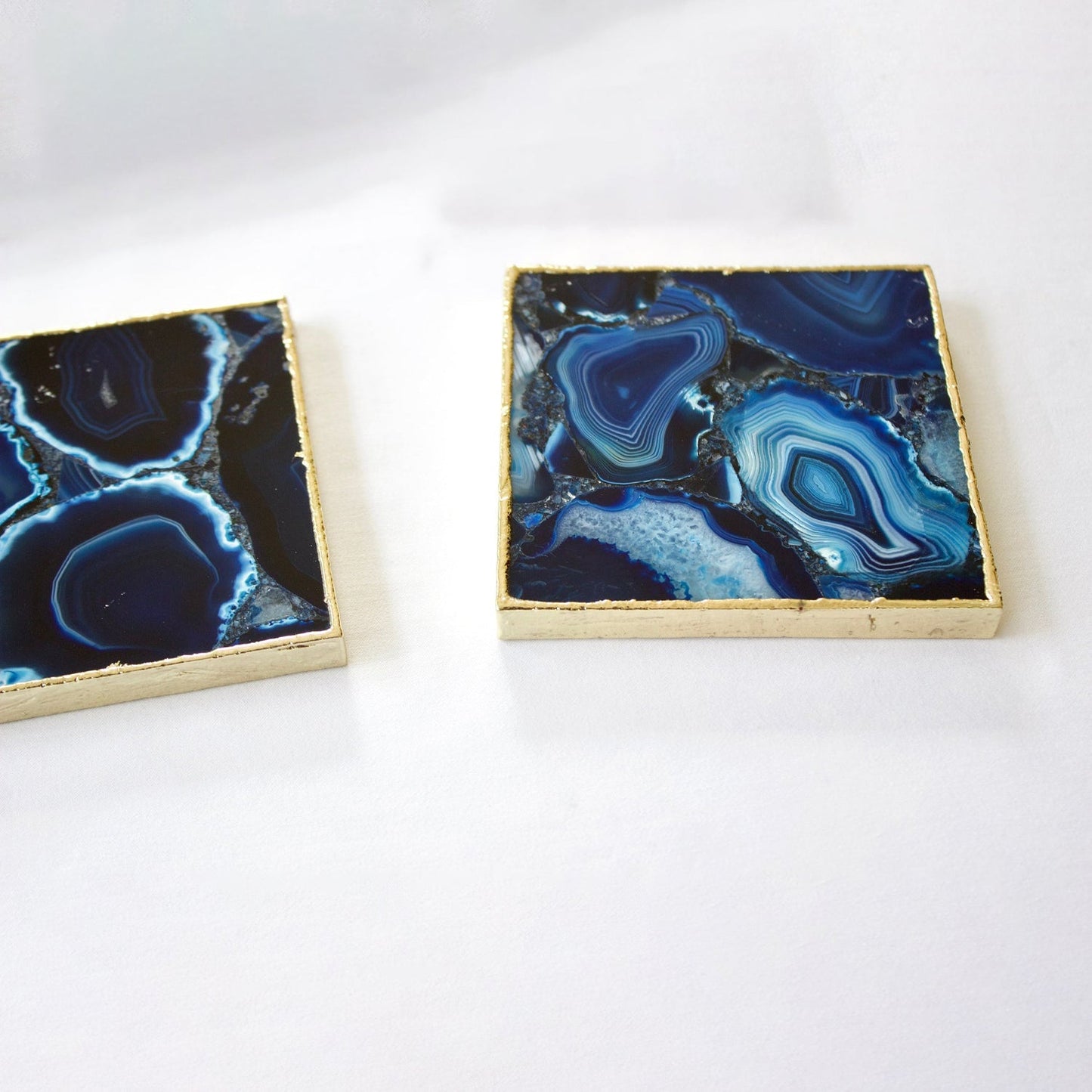 Blue Agate - Set of 4 Large Square Coasters | Personalised Momentos