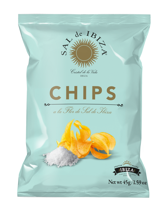 Crisps with flower of salt from Ibiza