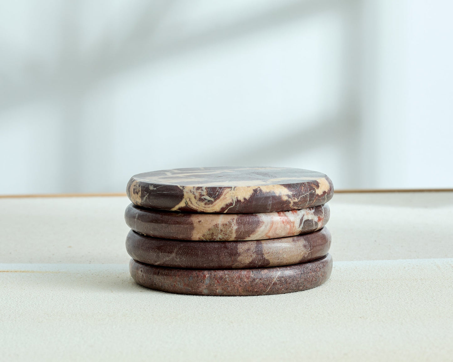Eloise Rosso Levanto Polished Marble Coasters