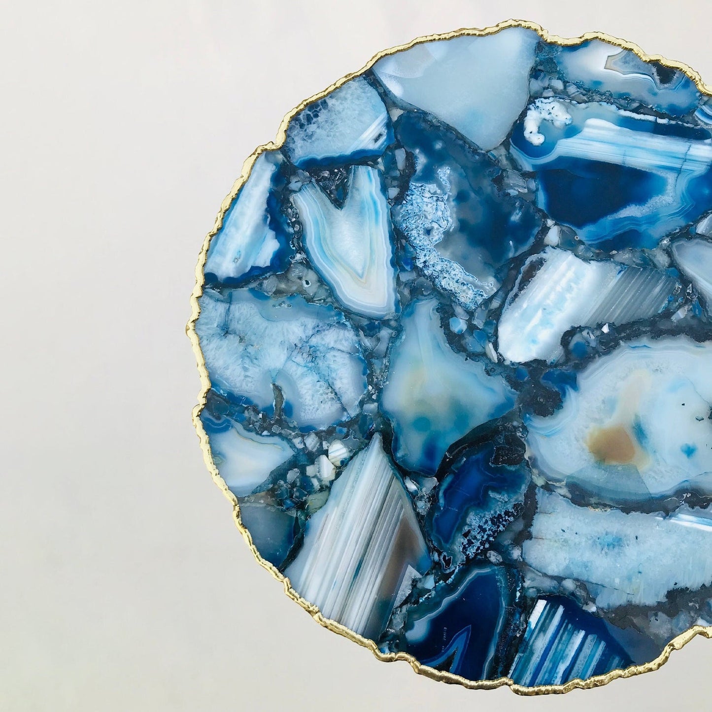 Blue Agate Organic Edge Side/Coffee Table