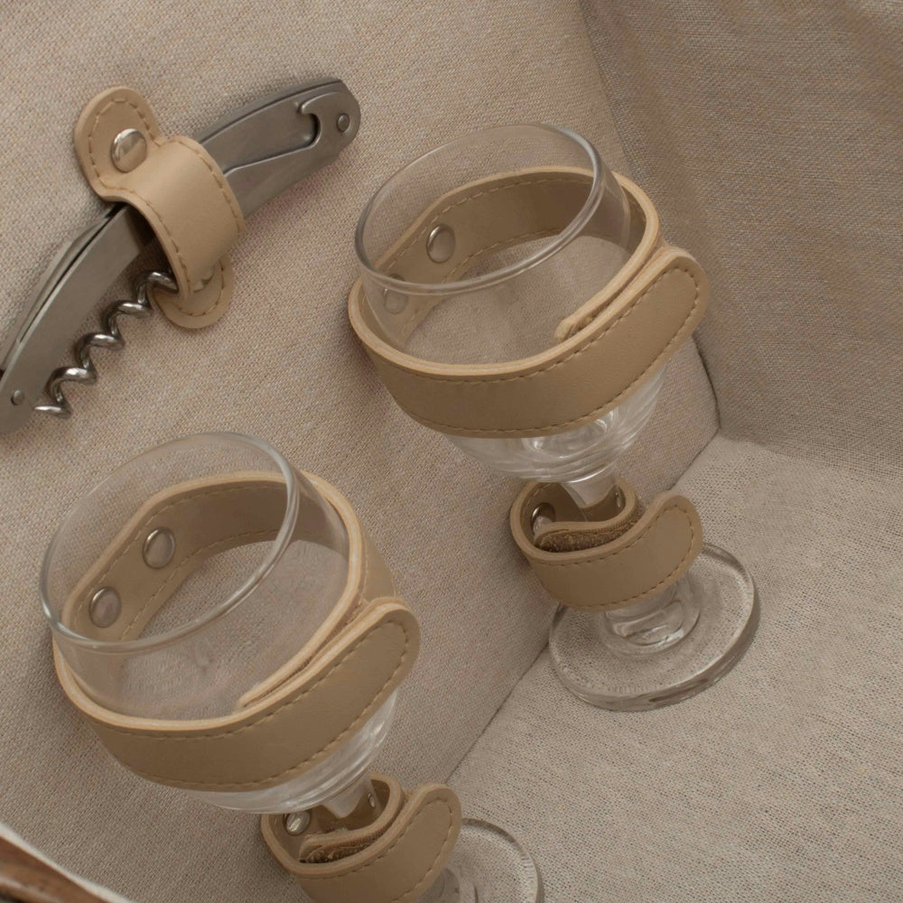 Cesta de picnic de mimbre ajustable con forma de barco