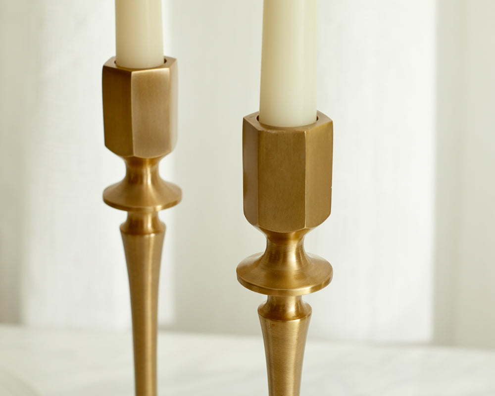 Jenna Brass Candle Holders Set