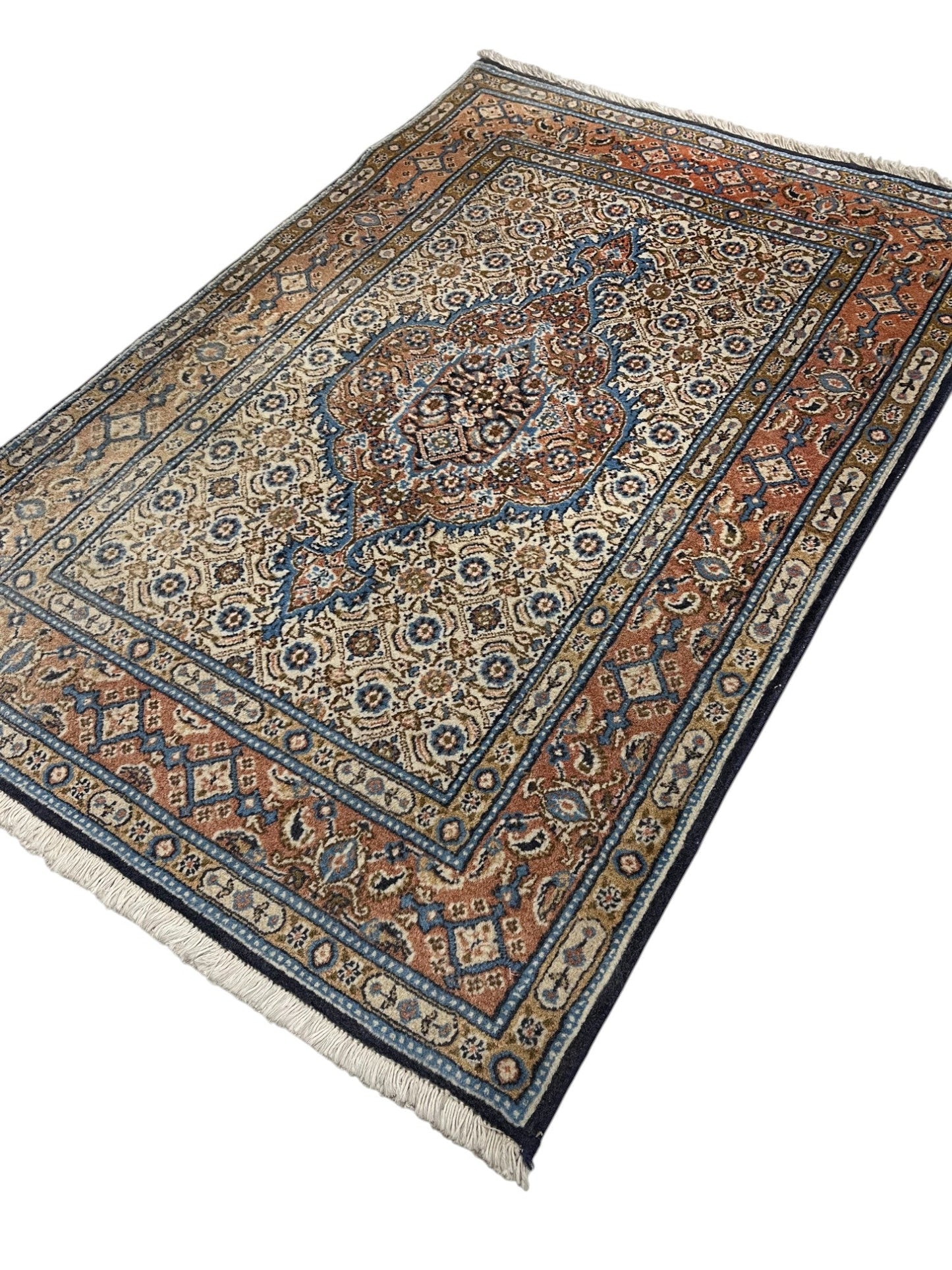 Moud Persian Vintage Hand Knotted Wool Rug - 120 x 80 cm