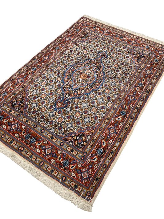 Moud Persian Vintage Hand Knotted Wool Rug - 150 x 100 cm