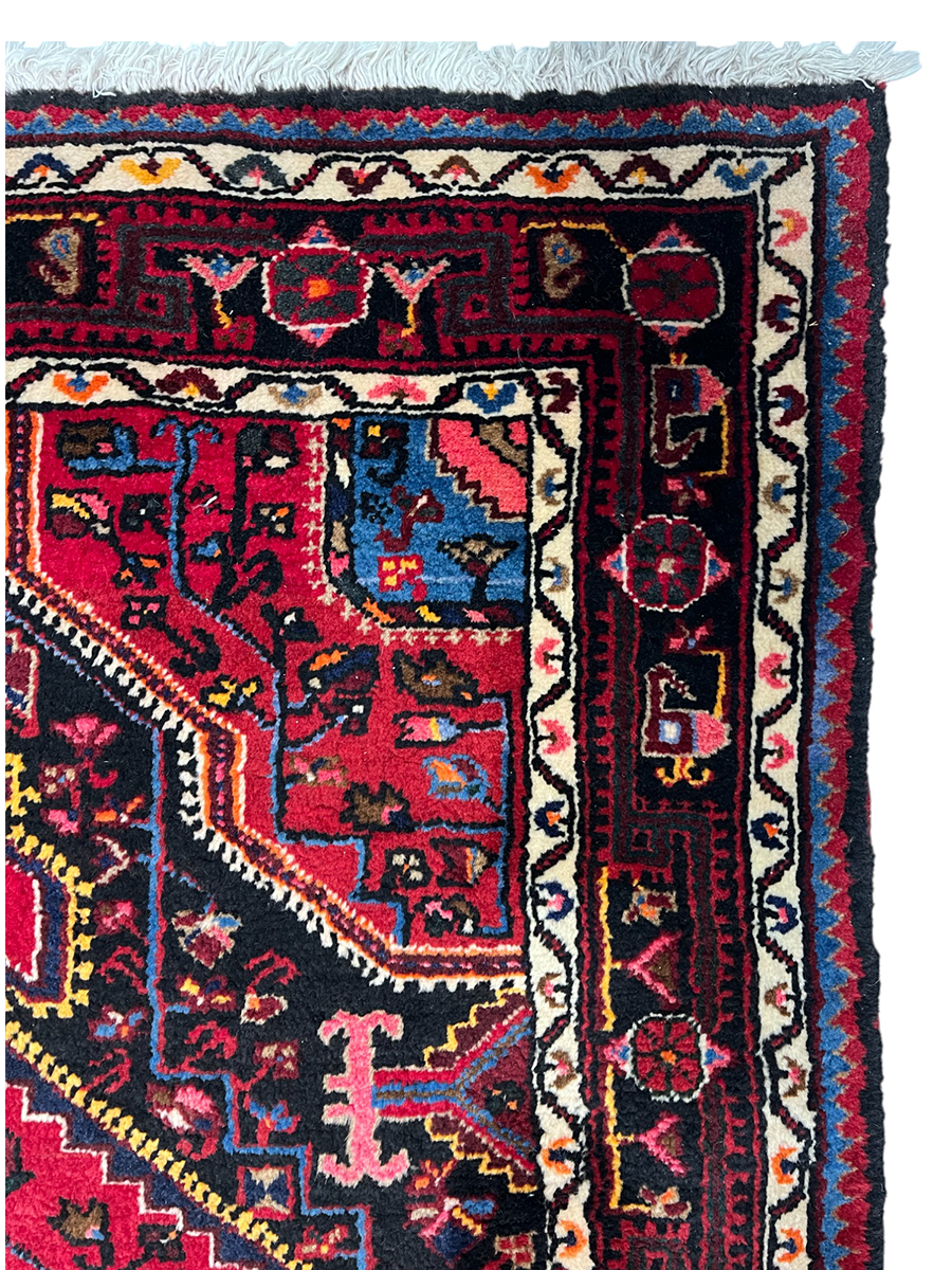 Hamadan Persian Vintage Hand Knotted Wool Rug - 175 x 110 cm