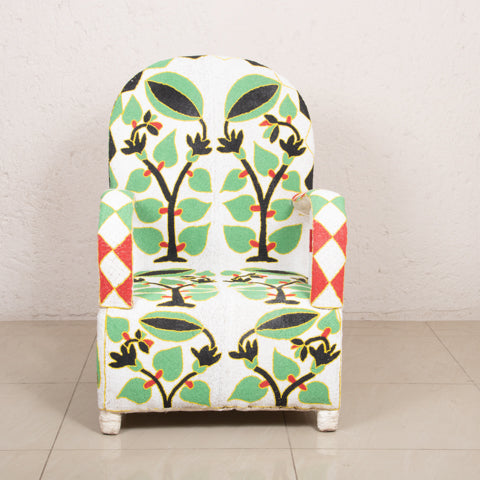 Yoruba Beaded Arm Chair Set of 2 | Green
