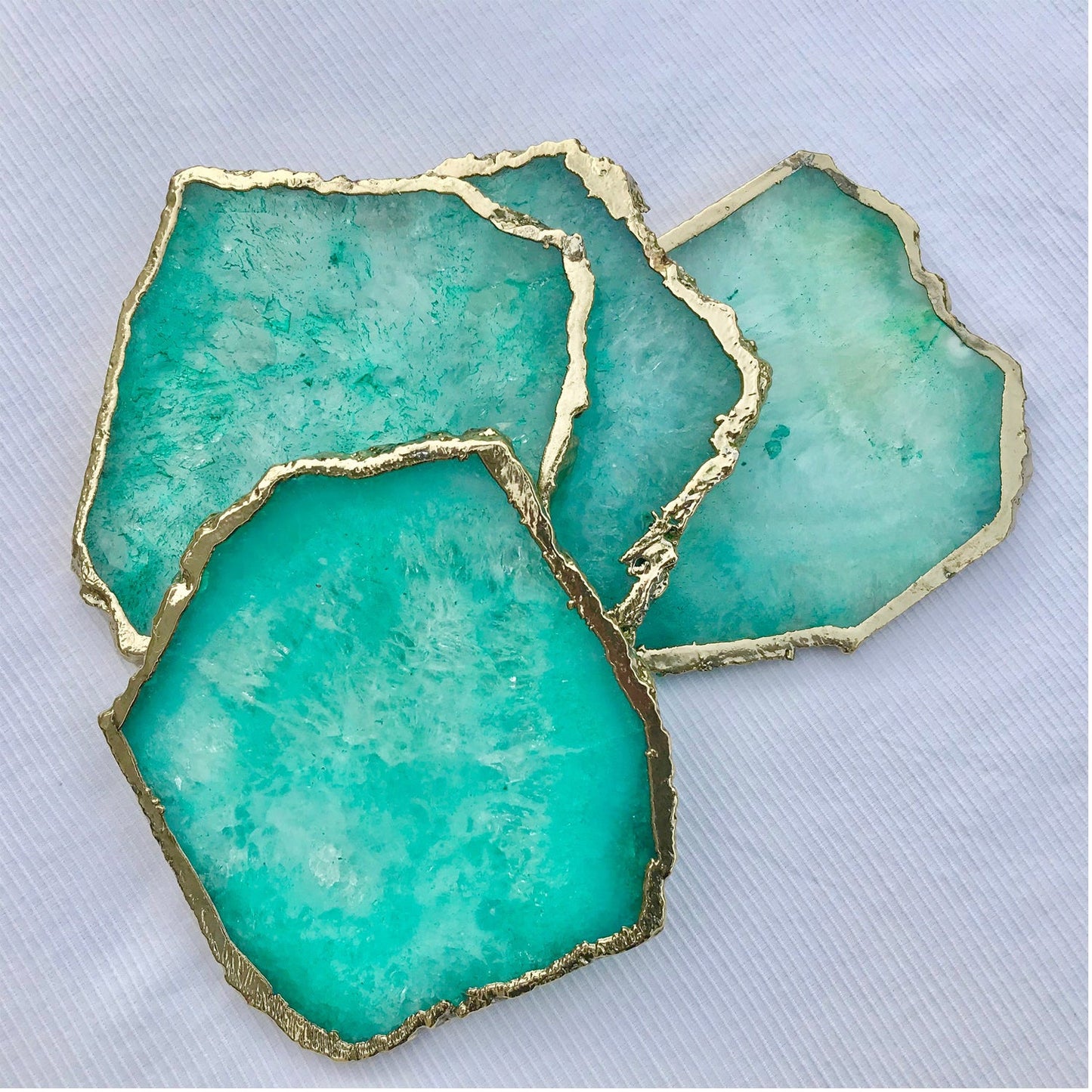 Aqua Agate - Set of 4 Large Coasters/Personalised Momentos-0