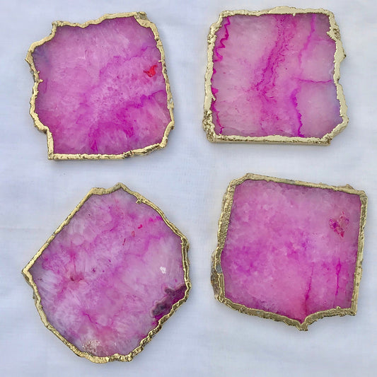Pink Agate - Set of 4 Large Coasters/Personalised Momentos