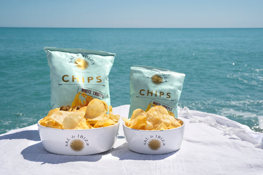 Crisps with flower of salt from Ibiza