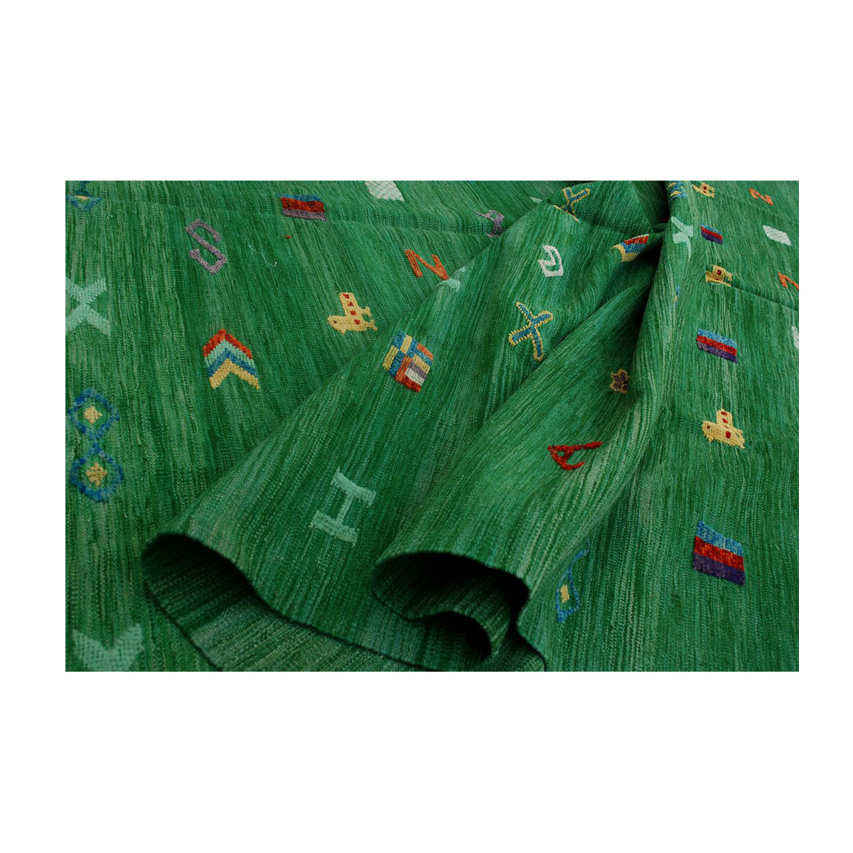 Soumak Everglade Green Kilim Rug-2