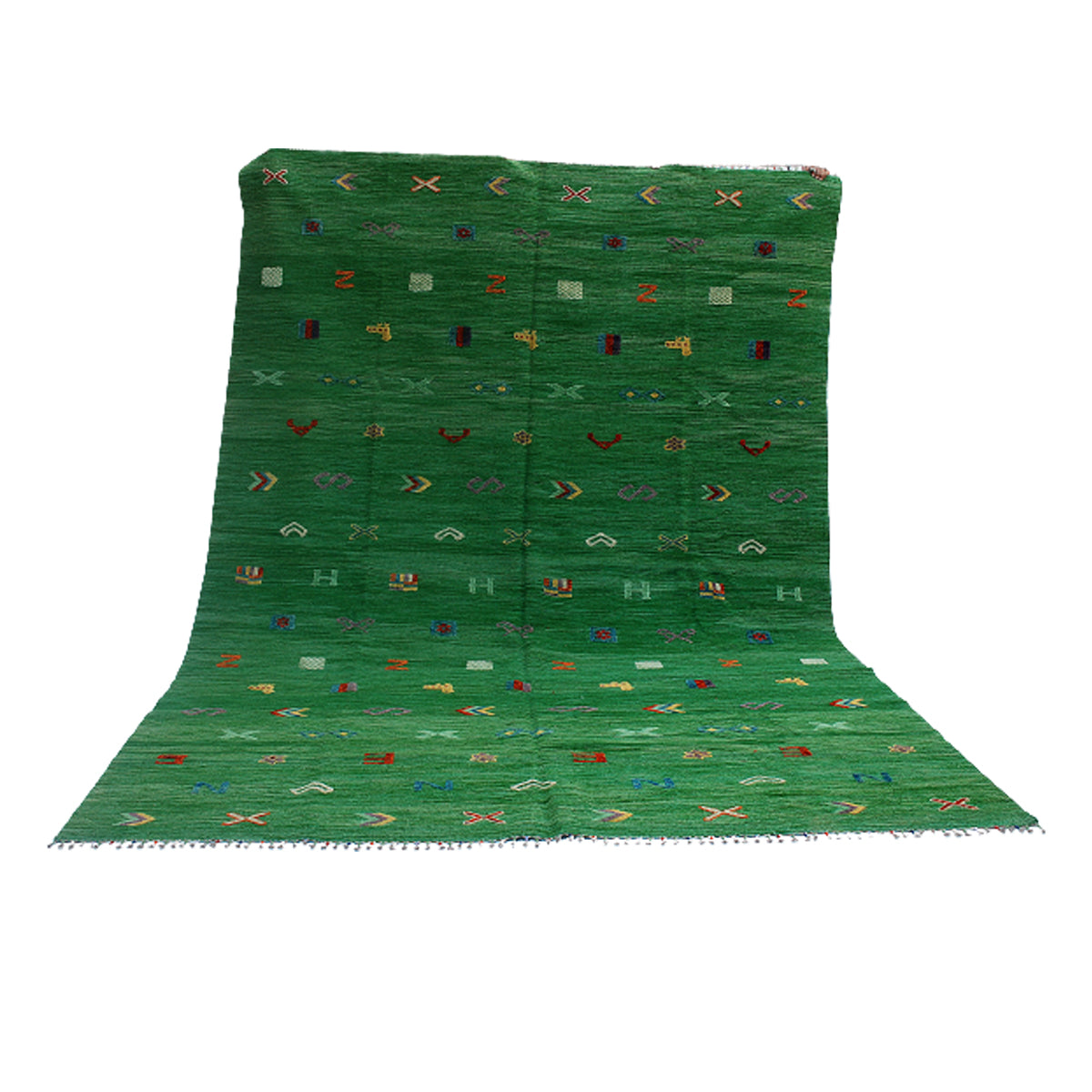 Soumak Everglade Green Kilim Rug-4