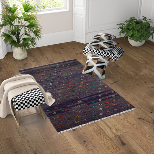 Soumak Ship Gray Kilim Rug-1