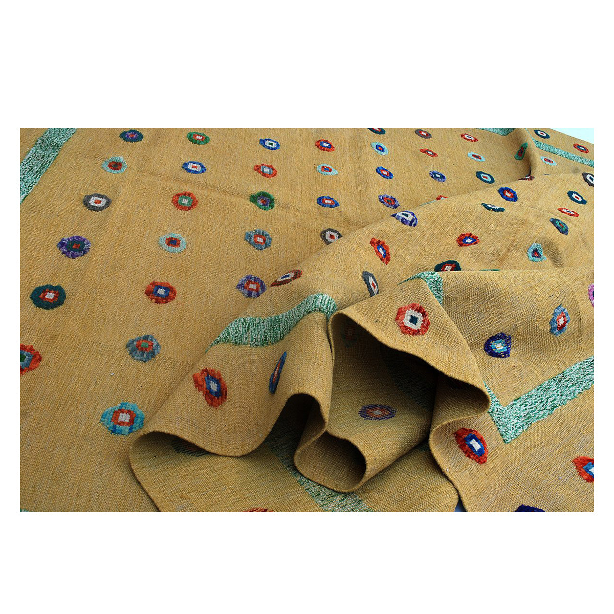 Soumak-Kumera-Yellow-Kilim-Rug