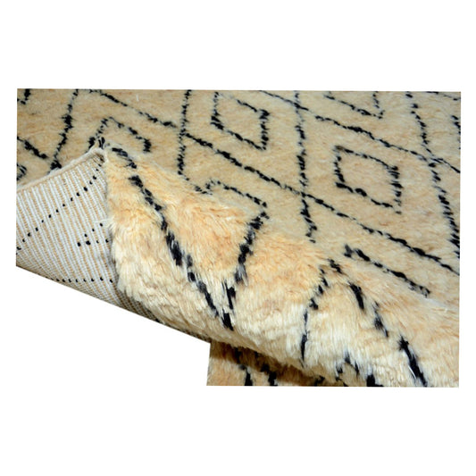 Moroccan- Yellow- Fluffy- Soft- Rug