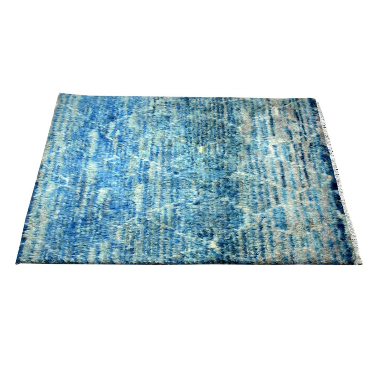 Moroccan-Blue-Soft-Handknotted-Rug