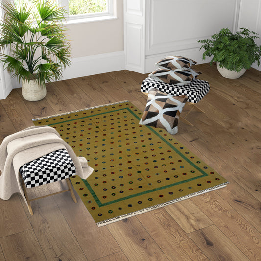 Soumak-Kumera-Yellow-Kilim-Rug