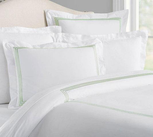 Lines - Linen Cotton Embroidered Edge Duvet Cover Sets