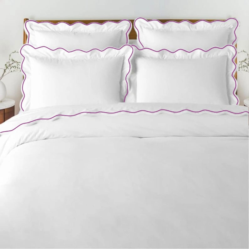 Waves - Pure Linen Embroidered Edge Duvet Cover Sets