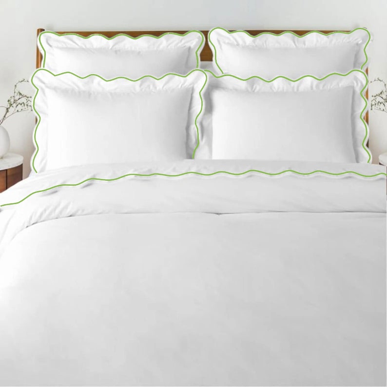 Waves - Pure Linen Embroidered Edge Duvet Cover Sets