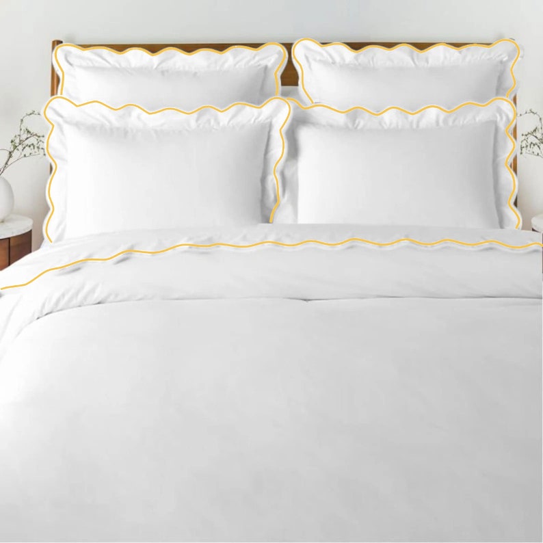 Waves - Pure Linen Embroidered Edge Duvet Cover Sets