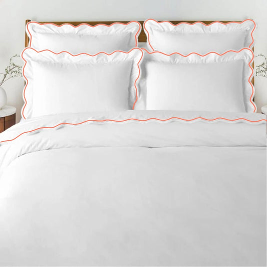 Waves - Pure Linen Embroidered Edge Duvet Cover Sets