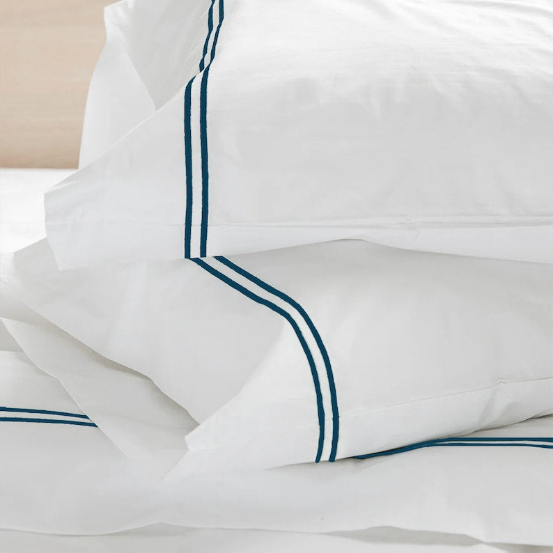 Tracks - Pure Linen Embroidered Edge Duvet Cover Sets