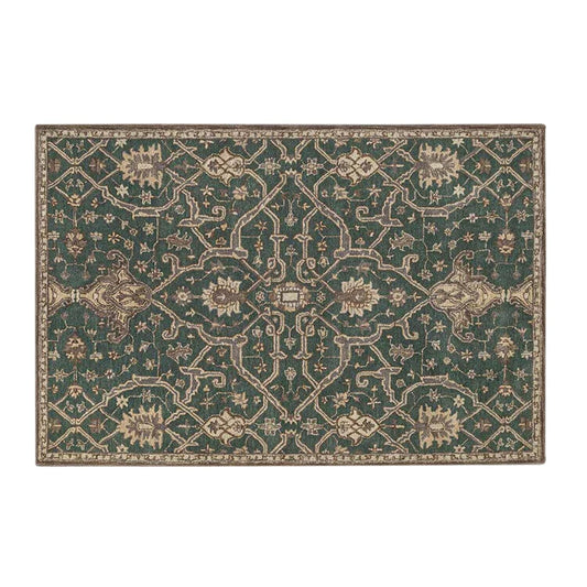 Radin - Handcrafted Rug/Carpet | Pure New Zealand Wool | Hand Tufted | High Pile | High Density | Yarn Dyed | Green, Brown, Beige |